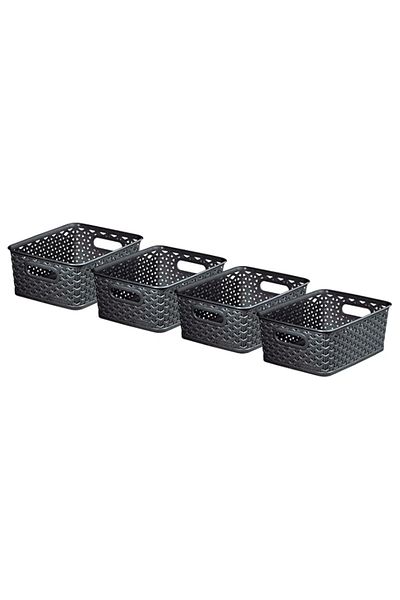 Generic مجموعة من 4 قطع بتصميم مستوحى من أسلوب Curver من الخيزران، مناسبة للمطبخ، وغرفة المعيشة، والحمام، وغرفة النوم، ومساحة صغيرة مستطيلة الشكل