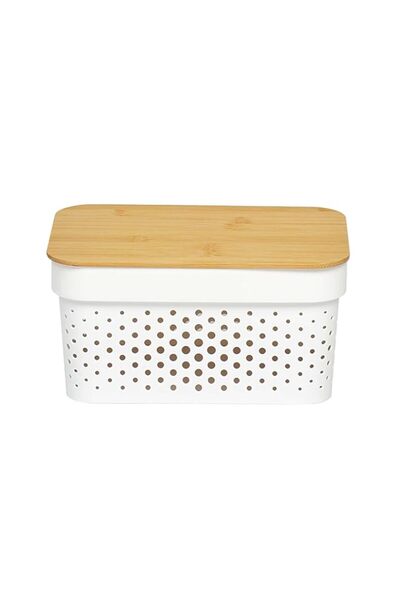 Generic حاوية تخزين هوم سميثس إنفينيتي سعة 3.5 لتر مع غطاء من الخيزران