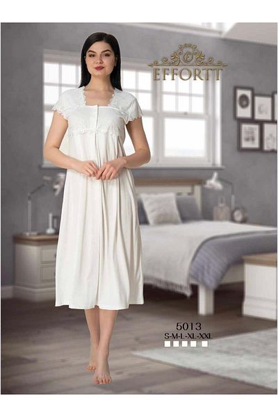 EM&FA TEKSTİL Maternity Short Sleeve Nightgown
