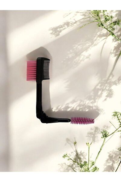 Kokoş Store 3'lü Fırça Tarak Çift Taraflı Katlanabilir Cep Boy Kaş Fırçası, K...