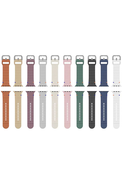 REDz Accessories Curea reglabilă Ocean Wave pentru Apple Watch, silicon, sport, albastră - 38/40/41 mm
