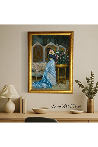 Sanart Vintage Painting with Frame, Oil Painting Print Painting, Framed Painting, Artistic Decor, Portrait Painting