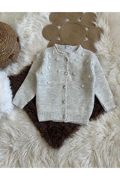 BabyDia Knitwear Pompom Cardigan