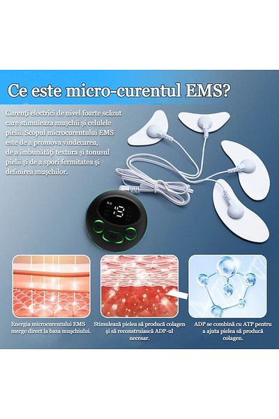 MILARIS Electric Facial Massage Device EMS MILARIS, 8 Modes, 19 Intensity Levels, Black