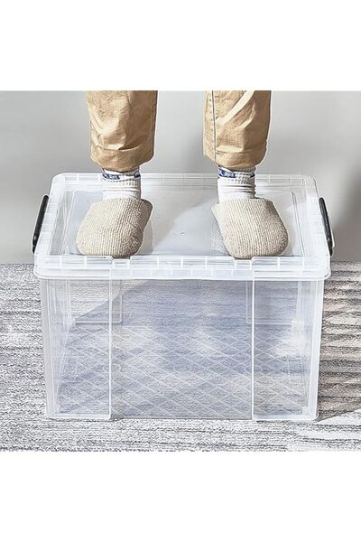 Generic Clear Plastic Storage Box, 38L Large Capacity Transparent Container B...