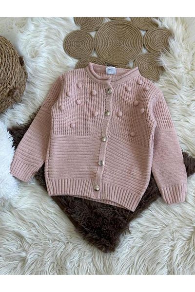 BabyDia Knitwear Pompom Cardigan