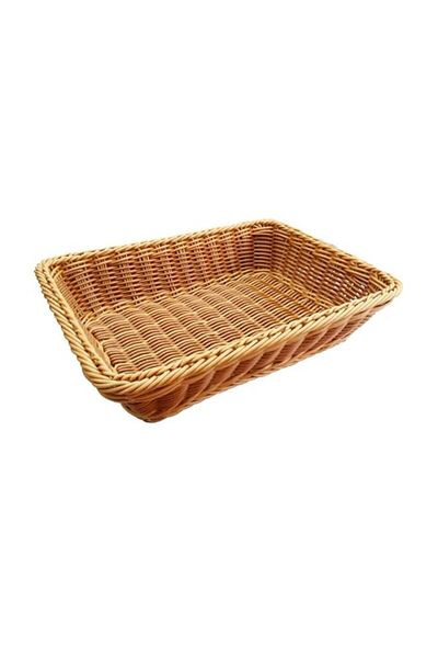 Generic سلة فاكهة مستطيلة من الخيزران المنسوج لتخزين الحاويات ومنظمة للحمام المنزلي