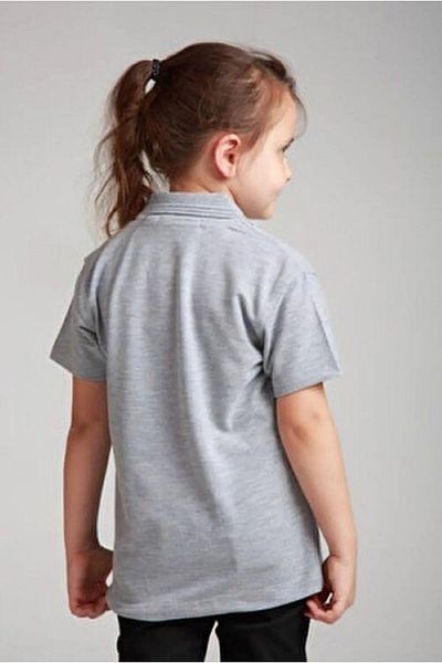 Zeta Group Short Sleeve Polo Neck School and Casual 2 Button Gray Children's T-Shirt - Gray - Ilc2.Umo-Kuisa-Gri-Coc