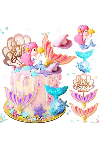 Baloane Vesele Premium Cake Decoration Pink Mermaid TOP49