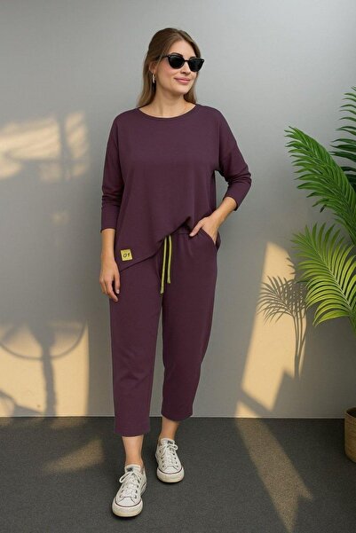 Mossta Long Sleeve Relaxed Fit Two Thread Viscose Double Suit - Burgundy