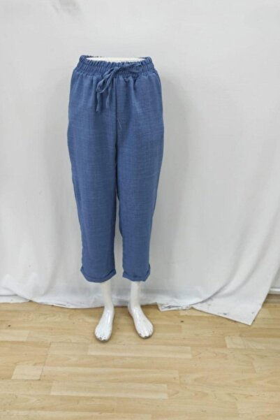 Mossta Lace-Up High Waist Aerobin Trousers - Blue