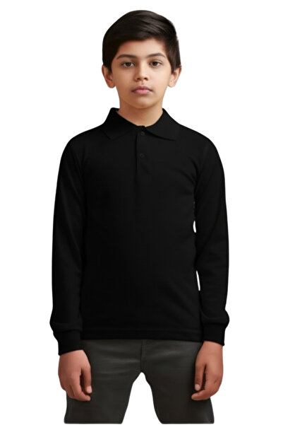 vory Tricou pentru școală cu guler polo pentru copii, cu mânecă lungă, cu nas...