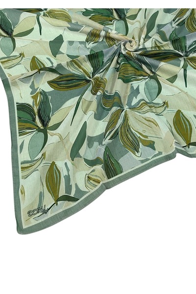 mim eşarp Eșarfă din bumbac moale Ebruli cu model floral - 95x95 cm