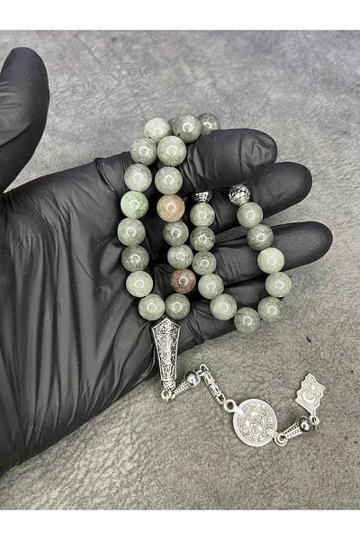Mos Tespih Labradorit Stone Mărime mare Mărime naturală de gamă înaltă Tasbih