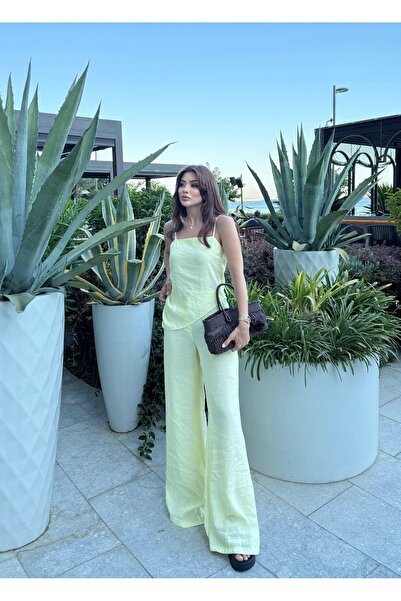NEW STATION Yellow Modal Asymmetrical Cut Suit