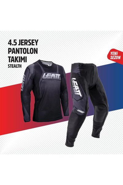 Leatt SİYAH GRİ JERSEY PANTOLON TAKIMI
