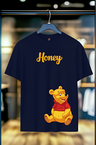BookOrBook Μπλουζάκι Honey The Pooh Unisex με διπλό νήμα, άνετο και άνετο, 10...