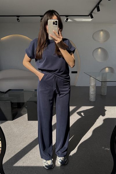 HOT HOT Modal Pique Bottom Top Set with Equivalent Bat Sleeves