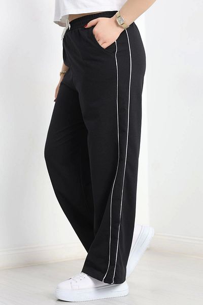 Slaw Benty Double Piping Large Size Sweatpants Black - 50772.1005.