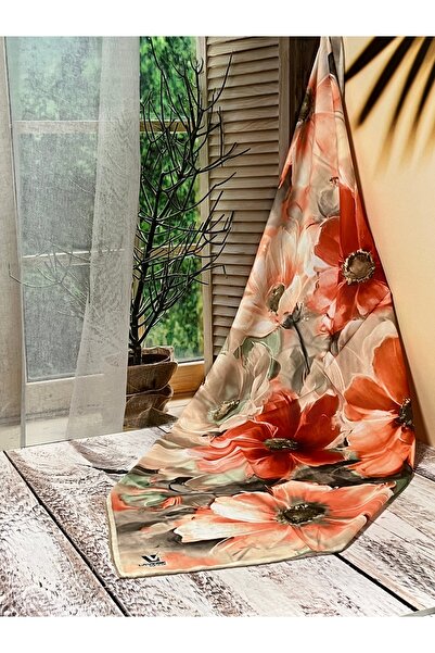 Aydmr Aksesuar Lavinse Büyük Çiçek Desenli Aqua Soft Eşarp LVNS1000