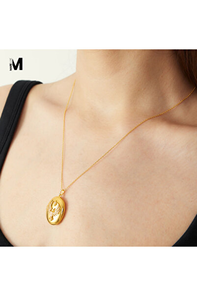 Mareluxe Alya Anka Kuşu Figürlü Açılabilir Paslanmaz Çelik Kolye Zarif Zirkon Taşlı Vintage Tarz Uzak Şehir