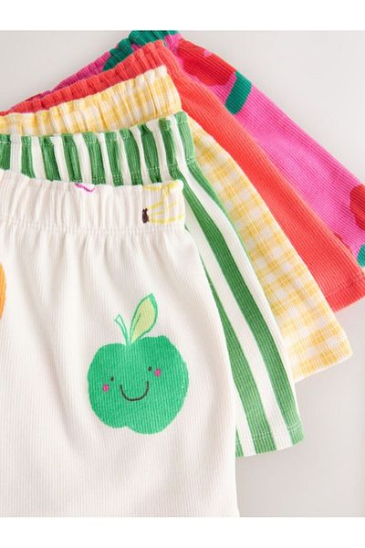 Next Baby Cotton Red Blue Fruit Patterned 5-Piece Shorts Set
