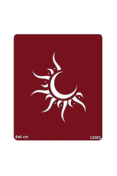 Genel Markalar Ay ve Güneş Geçici Dövme Şablonu Kına Kalıpları