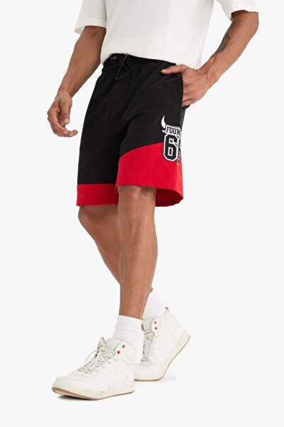 DeFacto Fit Nba Chicago Bulls Standard Fit Straight Leg Shorts B9894Ax25Sp