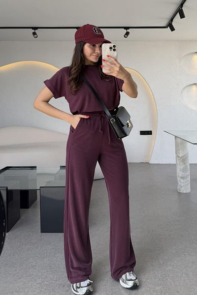 HOT HOT Modal Pique Bottom Top Set with Equivalent Bat Sleeves