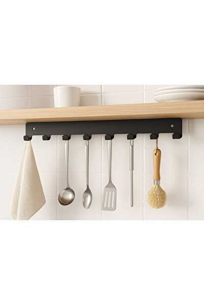 LUNOART Metal Hanger with 8 Hooks – Black Multi-Purpose Behind Door & Inside Closet Organizer