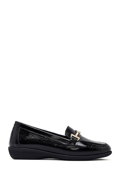 Derimod Women's Black Buckle Leather Masculine Loafer 25Afd152616