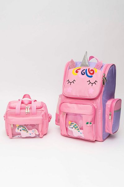 QUOVO Unicorn Style Accessory Orthopedic Local School Bag Girls Boys Nutrition Pen Holder Bag Set