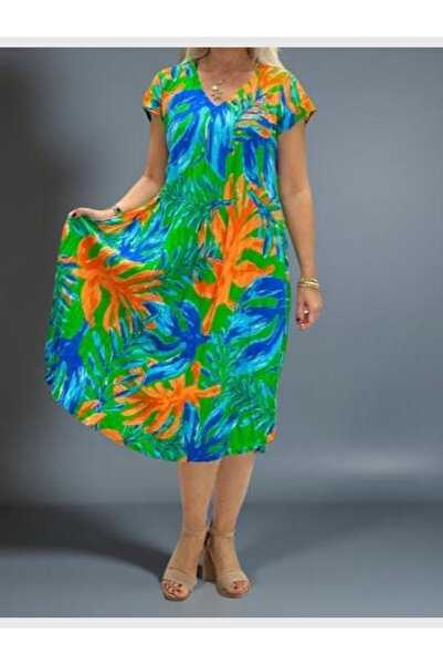 MODA فستان نسائي سحري تنورة على شكل حرف V مع قماش