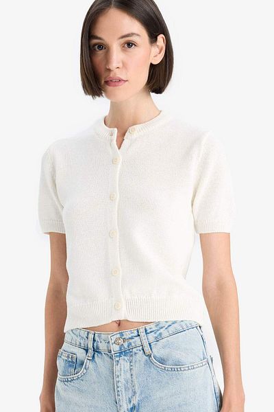 DeFacto Cardigan de tricotaj cu decolteu rotund cu croiala normala F8302AX25AU