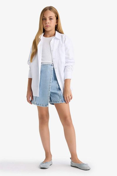 DeFacto Girls' School Oxford Long Sleeve Shirt F9954A825Au