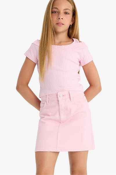 DeFacto Girl's Short Sleeve T-Shirt G0169A825Hs