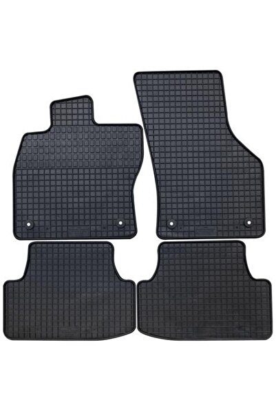PETEX Set of 4 PETEX rubber car mats, black, compatible with Volkswagen Golf ...