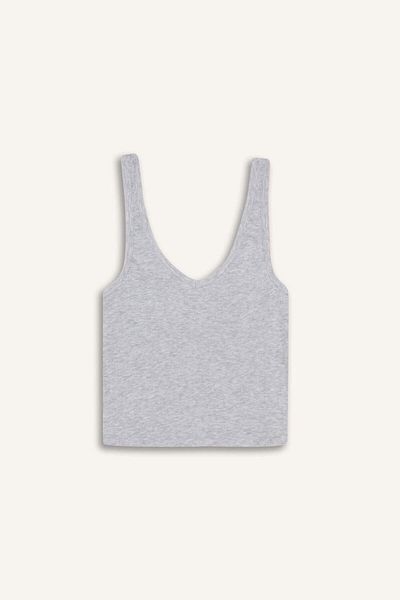 DeFacto V-Neck Rib Tank Top-Fall in Love G0071Ax25Hs
