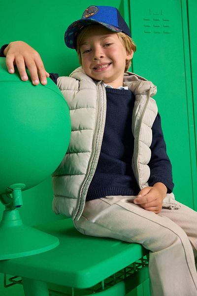 DeFacto Baby Boy School Waterproof Taffeta Hooded Inflatable Vest A2221A525Au