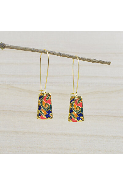 Hilosh Bohem Tarz Renkli Emaye Kadın Küpe