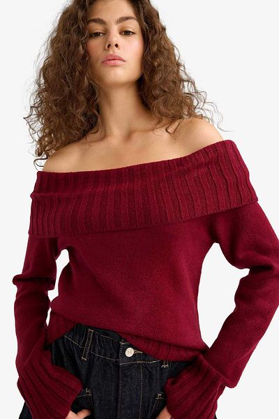 DeFacto Pulover cu umăr deschis Slim Fit E8345AX25WN