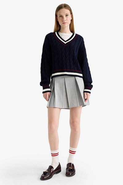 DeFacto Coool Regular Fit V-Neck Sweater C7321Ax25Wn