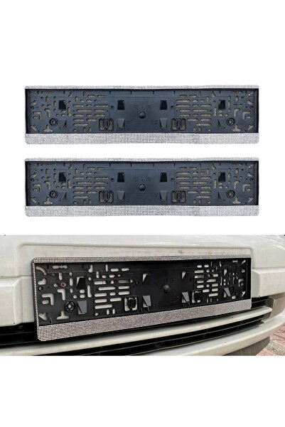 Genel Markalar Kristal Tasli Eco Plakalik Plaka Altligi Gumus 2 Li