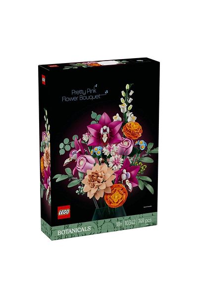 Eldenör 10342 Lego Iconic Botanicals Pink Flower Bouquet 749 Pieces +18 Years