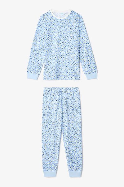 Penti Off White Girls' Crispy Floral Print Long Sleeve 2-Piece Pajamas Set