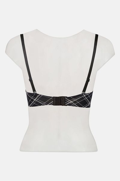 Triumph Women 2 Pieces Plaid Padded Non Wire Bra, Multicolor