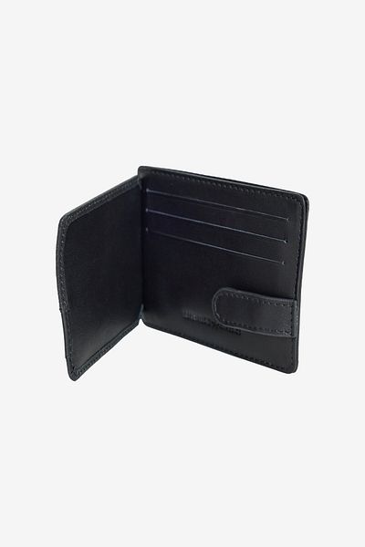ALTINYILDIZ CLASSICS Suport pentru carduri din piele naturală 100% neagră pentru bărbați