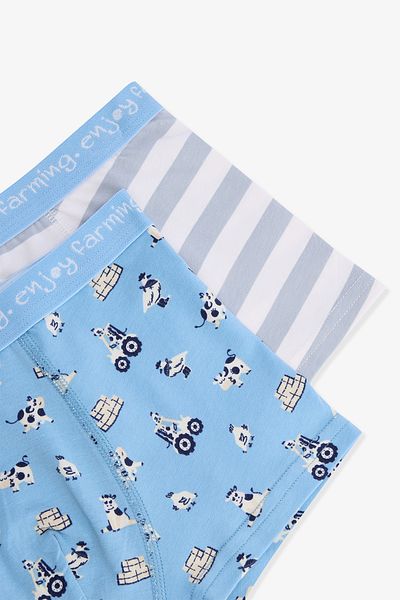 Penti Boy's Moo Farm Cow Patterned Cotton 2-Piece Boxers