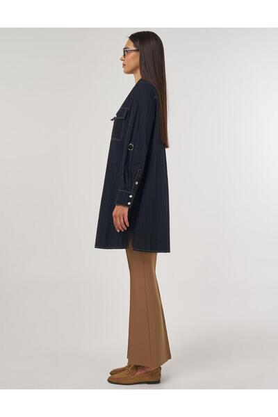 Kayra %100 Pamuklu Çift Cepli Tunik Siyah