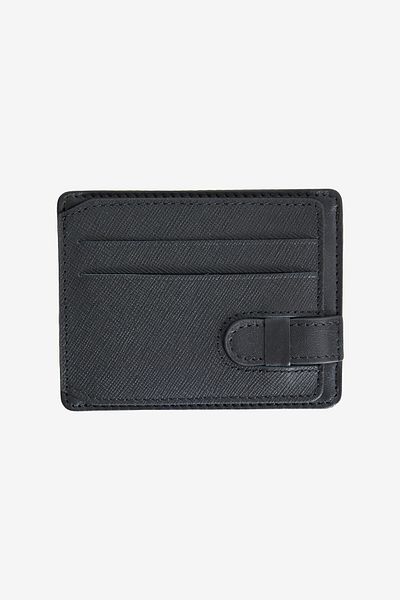 ALTINYILDIZ CLASSICS Suport pentru carduri din piele naturală 100% neagră pentru bărbați